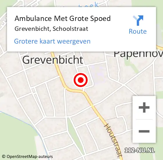 Locatie op kaart van de 112 melding: Ambulance Met Grote Spoed Naar Grevenbicht, Schoolstraat op 16 juni 2014 23:21