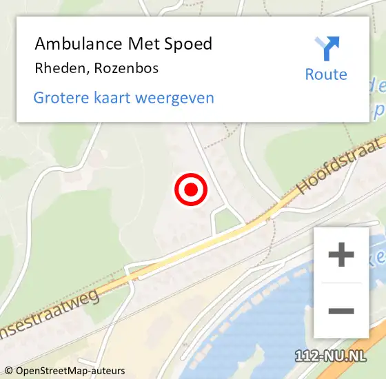 Locatie op kaart van de 112 melding: Ambulance Met Spoed Naar Rheden, Rozenbos op 19 juli 2021 13:48