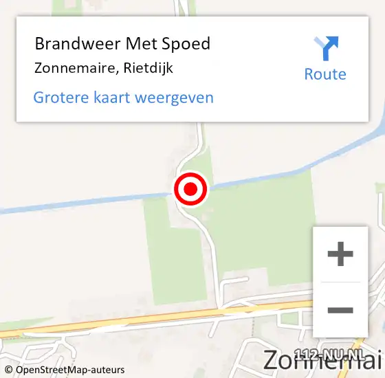 Locatie op kaart van de 112 melding: Brandweer Met Spoed Naar Zonnemaire, Rietdijk op 19 juli 2021 16:10