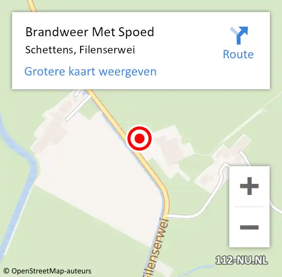 Locatie op kaart van de 112 melding: Brandweer Met Spoed Naar Schettens, Filenserwei op 19 juli 2021 19:29