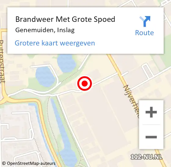 Locatie op kaart van de 112 melding: Brandweer Met Grote Spoed Naar Genemuiden, Inslag op 19 juli 2021 20:05