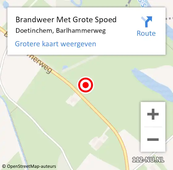Locatie op kaart van de 112 melding: Brandweer Met Grote Spoed Naar Doetinchem, Barlhammerweg op 19 juli 2021 20:06