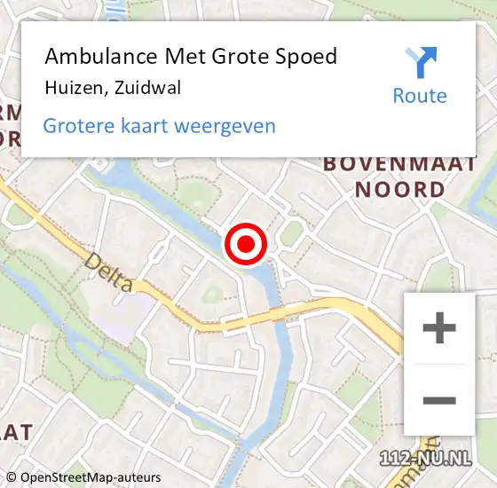 Locatie op kaart van de 112 melding: Ambulance Met Grote Spoed Naar Huizen, Zuidwal op 17 juni 2014 02:41