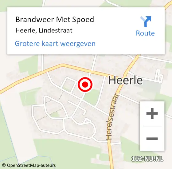 Locatie op kaart van de 112 melding: Brandweer Met Spoed Naar Heerle, Lindestraat op 20 juli 2021 00:30