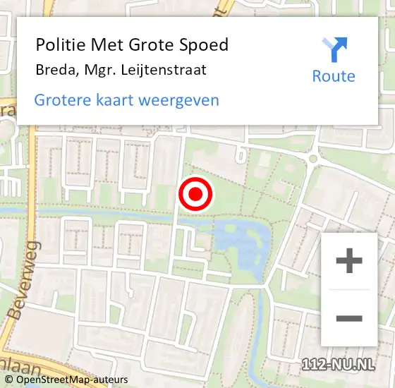 Locatie op kaart van de 112 melding: Politie Met Grote Spoed Naar Breda, Mgr. Leijtenstraat op 20 juli 2021 07:51