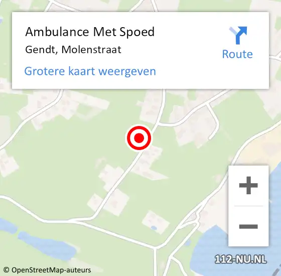 Locatie op kaart van de 112 melding: Ambulance Met Spoed Naar Gendt, Molenstraat op 20 juli 2021 08:31
