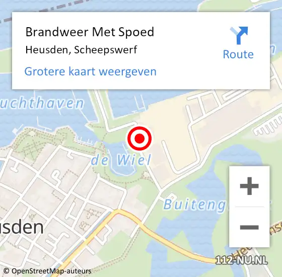 Locatie op kaart van de 112 melding: Brandweer Met Spoed Naar Heusden, Scheepswerf op 20 juli 2021 09:02