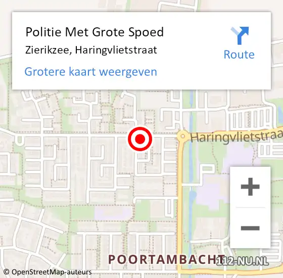 Locatie op kaart van de 112 melding: Politie Met Grote Spoed Naar Zierikzee, Haringvlietstraat op 20 juli 2021 09:05