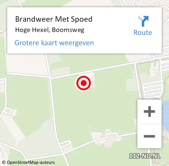 Locatie op kaart van de 112 melding: Brandweer Met Spoed Naar Hoge Hexel, Boomsweg op 20 juli 2021 13:13