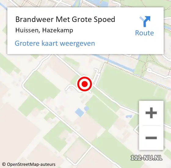 Locatie op kaart van de 112 melding: Brandweer Met Grote Spoed Naar Huissen, Hazekamp op 20 juli 2021 13:43