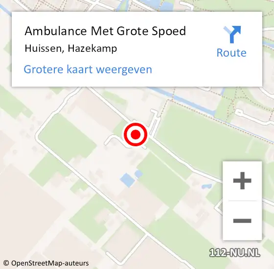 Locatie op kaart van de 112 melding: Ambulance Met Grote Spoed Naar Huissen, Hazekamp op 20 juli 2021 13:44