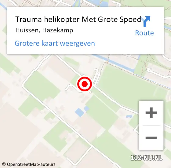 Locatie op kaart van de 112 melding: Trauma helikopter Met Grote Spoed Naar Huissen, Hazekamp op 20 juli 2021 13:47