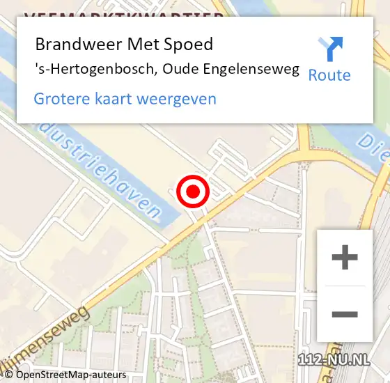 Locatie op kaart van de 112 melding: Brandweer Met Spoed Naar 's-Hertogenbosch, Oude Engelenseweg op 20 juli 2021 13:58