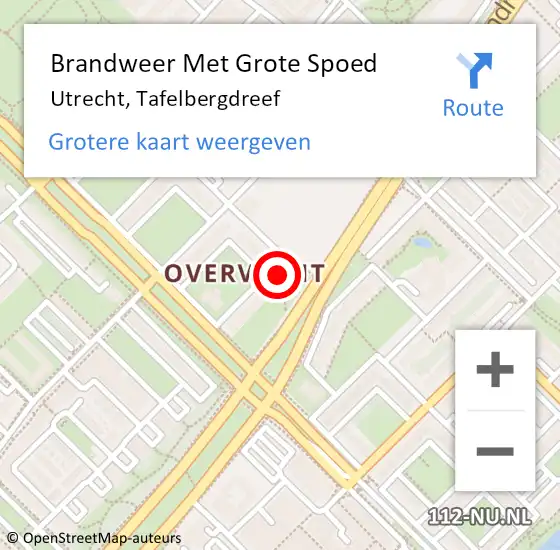 Locatie op kaart van de 112 melding: Brandweer Met Grote Spoed Naar Utrecht, Tafelbergdreef op 20 juli 2021 14:55