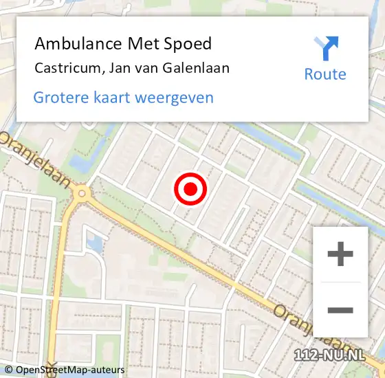 Locatie op kaart van de 112 melding: Ambulance Met Spoed Naar Castricum, Jan van Galenlaan op 20 juli 2021 15:46