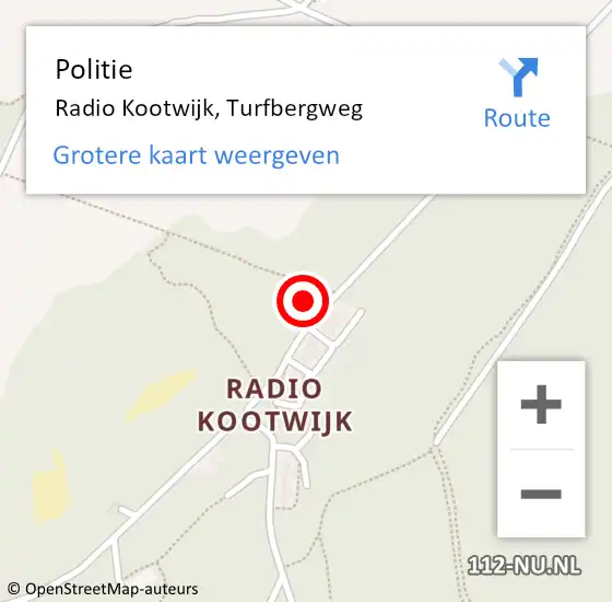 Locatie op kaart van de 112 melding: Politie Radio Kootwijk, Turfbergweg op 20 juli 2021 16:21