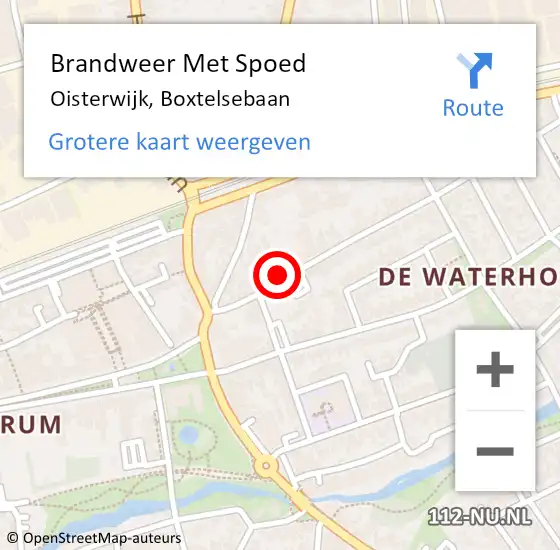 Locatie op kaart van de 112 melding: Brandweer Met Spoed Naar Oisterwijk, Boxtelsebaan op 20 juli 2021 16:32
