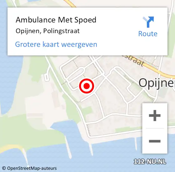 Locatie op kaart van de 112 melding: Ambulance Met Spoed Naar Opijnen, Polingstraat op 20 juli 2021 19:23