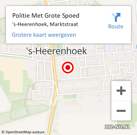 Locatie op kaart van de 112 melding: Politie Met Grote Spoed Naar 's-Heerenhoek, Marktstraat op 20 juli 2021 21:56