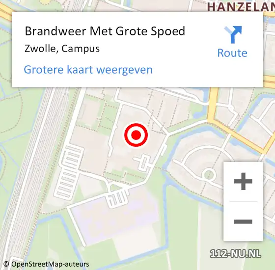 Locatie op kaart van de 112 melding: Brandweer Met Grote Spoed Naar Zwolle, Campus op 21 juli 2021 11:12