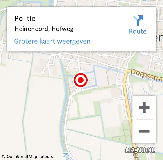 Locatie op kaart van de 112 melding: Politie Heinenoord, Hofweg op 21 juli 2021 11:34