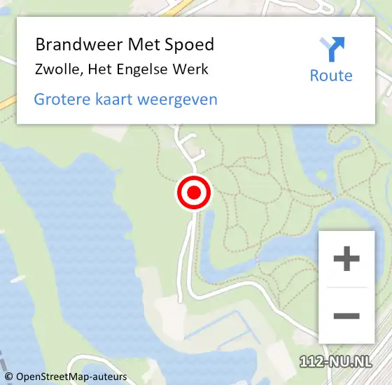 Locatie op kaart van de 112 melding: Brandweer Met Spoed Naar Zwolle, Het Engelse Werk op 21 juli 2021 15:10
