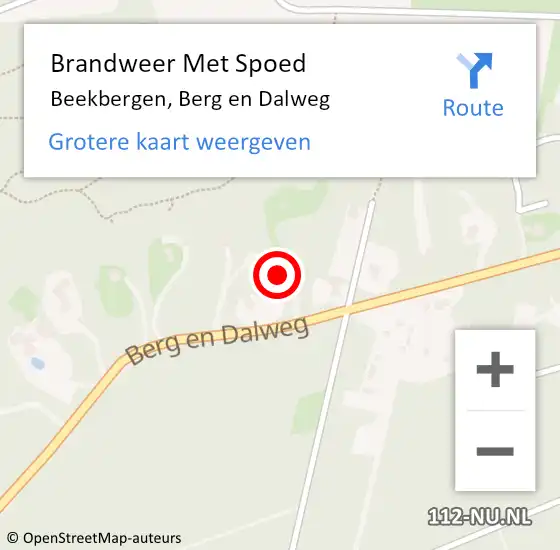 Locatie op kaart van de 112 melding: Brandweer Met Spoed Naar Beekbergen, Berg en Dalweg op 21 juli 2021 18:07