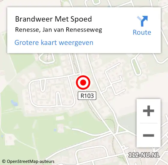 Locatie op kaart van de 112 melding: Brandweer Met Spoed Naar Renesse, Jan van Renesseweg op 22 juli 2021 00:22