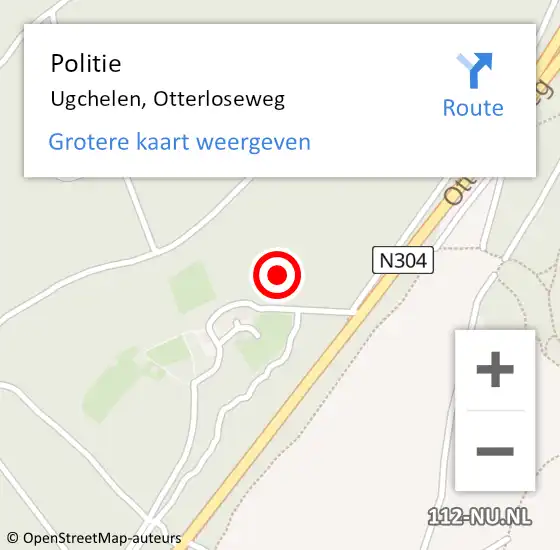 Locatie op kaart van de 112 melding: Politie Ugchelen, Otterloseweg op 22 juli 2021 14:23