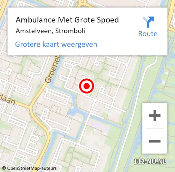 Locatie op kaart van de 112 melding: Ambulance Met Grote Spoed Naar Amstelveen, Stromboli op 22 juli 2021 15:09