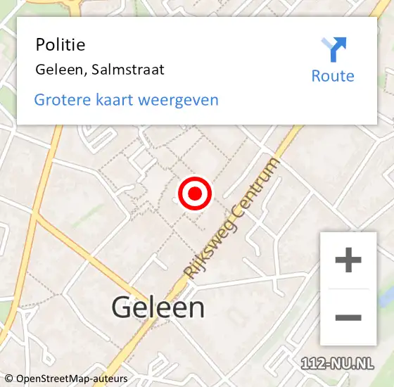 Locatie op kaart van de 112 melding: Politie Geleen, Salmstraat op 22 juli 2021 15:16