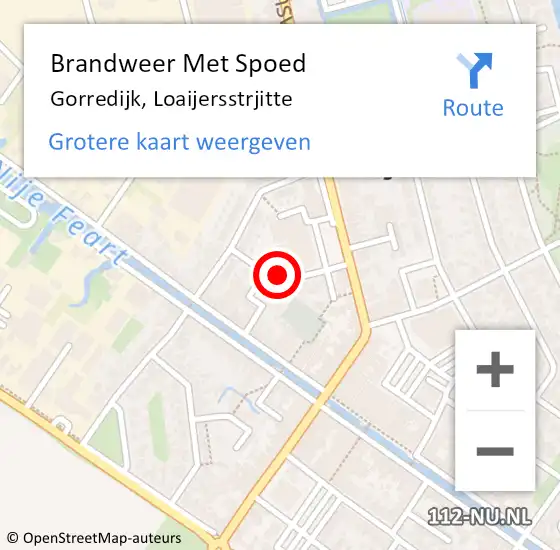 Locatie op kaart van de 112 melding: Brandweer Met Spoed Naar Gorredijk, Loaijersstrjitte op 22 juli 2021 17:02