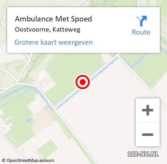 Locatie op kaart van de 112 melding: Ambulance Met Spoed Naar Oostvoorne, Katteweg op 22 juli 2021 18:34