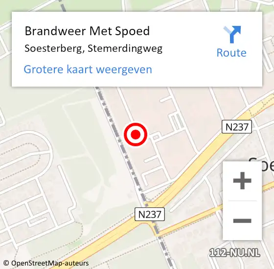 Locatie op kaart van de 112 melding: Brandweer Met Spoed Naar Soesterberg, Stemerdingweg op 22 juli 2021 19:17