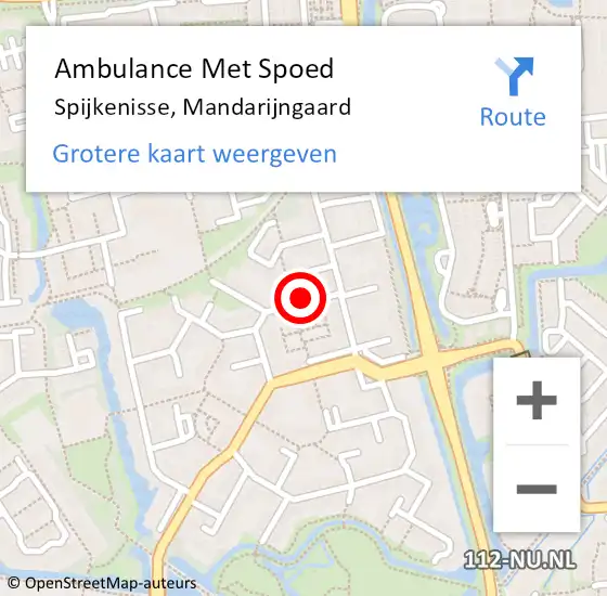 Locatie op kaart van de 112 melding: Ambulance Met Spoed Naar Spijkenisse, Mandarijngaard op 22 juli 2021 21:08