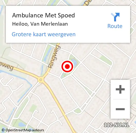 Locatie op kaart van de 112 melding: Ambulance Met Spoed Naar Heiloo, Van Merlenlaan op 23 juli 2021 00:13