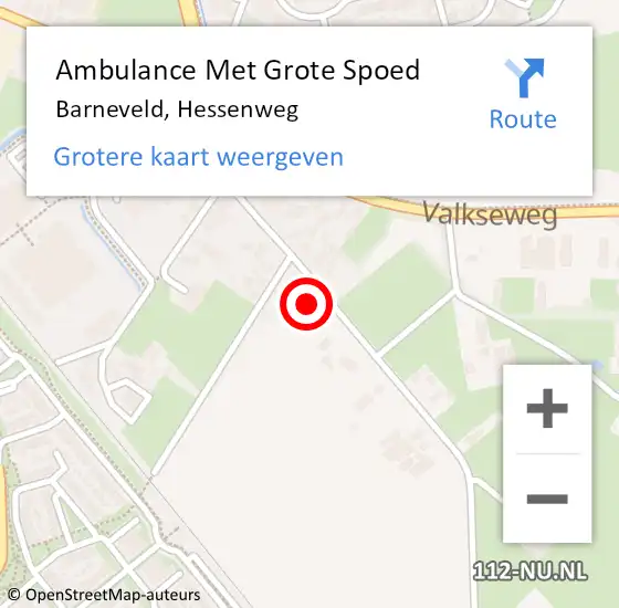 Locatie op kaart van de 112 melding: Ambulance Met Grote Spoed Naar Barneveld, Hessenweg op 23 juli 2021 08:25