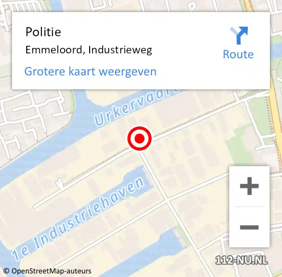 Locatie op kaart van de 112 melding: Politie Emmeloord, Industrieweg op 23 juli 2021 08:32