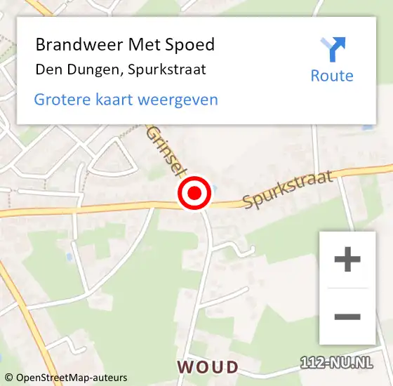Locatie op kaart van de 112 melding: Brandweer Met Spoed Naar Den Dungen, Spurkstraat op 23 juli 2021 15:31