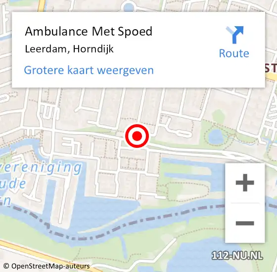 Locatie op kaart van de 112 melding: Ambulance Met Spoed Naar Leerdam, Horndijk op 23 juli 2021 19:25