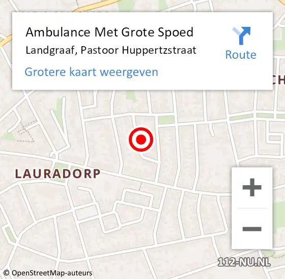 Locatie op kaart van de 112 melding: Ambulance Met Grote Spoed Naar Landgraaf, Pastoor Huppertzstraat op 23 juli 2021 20:17