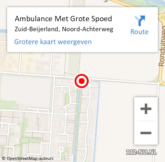 Locatie op kaart van de 112 melding: Ambulance Met Grote Spoed Naar Zuid-Beijerland, Noord-Achterweg op 23 juli 2021 21:11