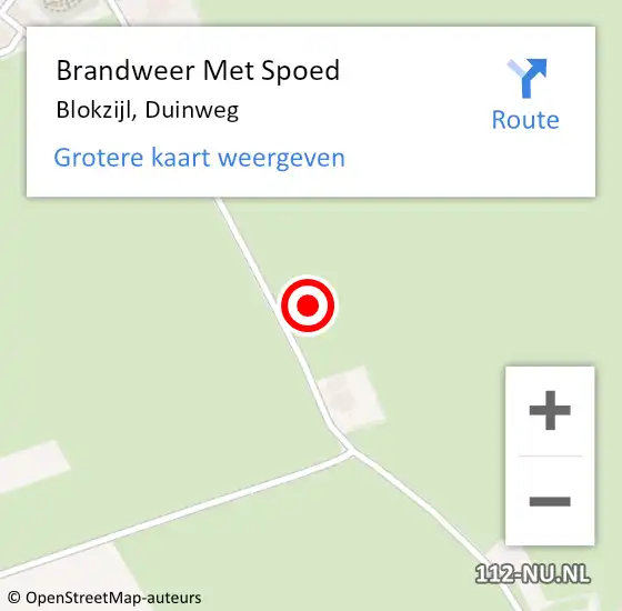 Locatie op kaart van de 112 melding: Brandweer Met Spoed Naar Blokzijl, Duinweg op 24 juli 2021 14:48