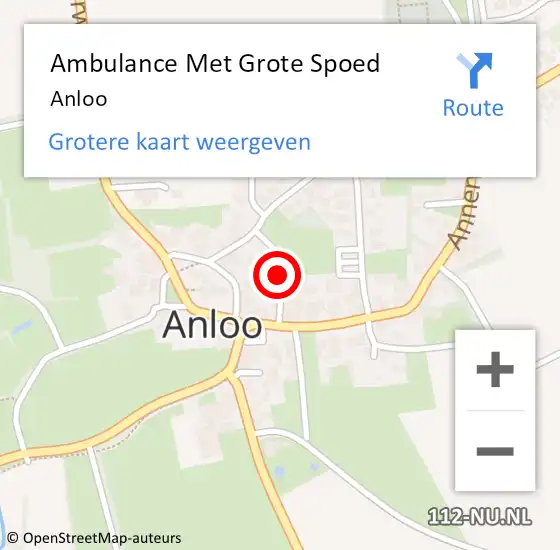 Locatie op kaart van de 112 melding: Ambulance Met Grote Spoed Naar Anloo op 17 juni 2014 14:57