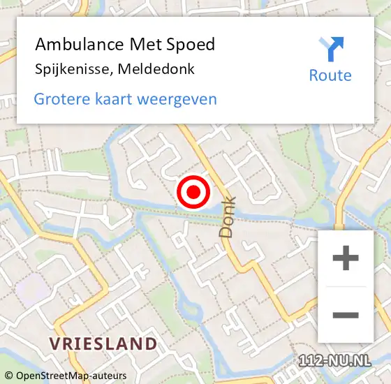 Locatie op kaart van de 112 melding: Ambulance Met Spoed Naar Spijkenisse, Meldedonk op 25 juli 2021 00:26
