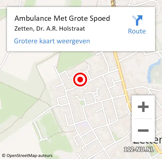 Locatie op kaart van de 112 melding: Ambulance Met Grote Spoed Naar Zetten, Dr. A.R. Holstraat op 25 juli 2021 08:36