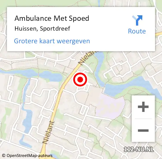 Locatie op kaart van de 112 melding: Ambulance Met Spoed Naar Huissen, Sportdreef op 25 juli 2021 15:44