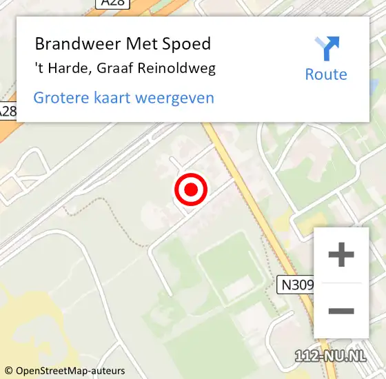 Locatie op kaart van de 112 melding: Brandweer Met Spoed Naar 't Harde, Graaf Reinoldweg op 25 juli 2021 19:55