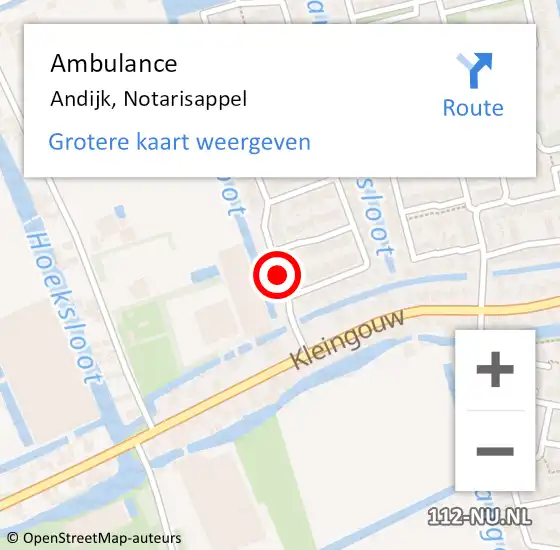 Locatie op kaart van de 112 melding: Ambulance Andijk, Notarisappel op 17 juni 2014 16:50