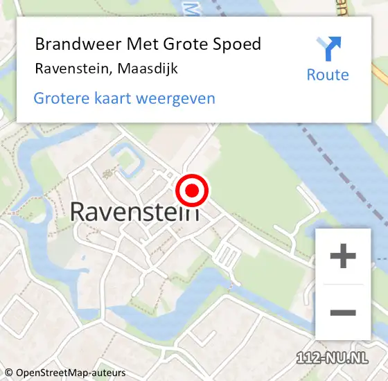 Locatie op kaart van de 112 melding: Brandweer Met Grote Spoed Naar Ravenstein, Maasdijk op 25 juli 2021 20:23